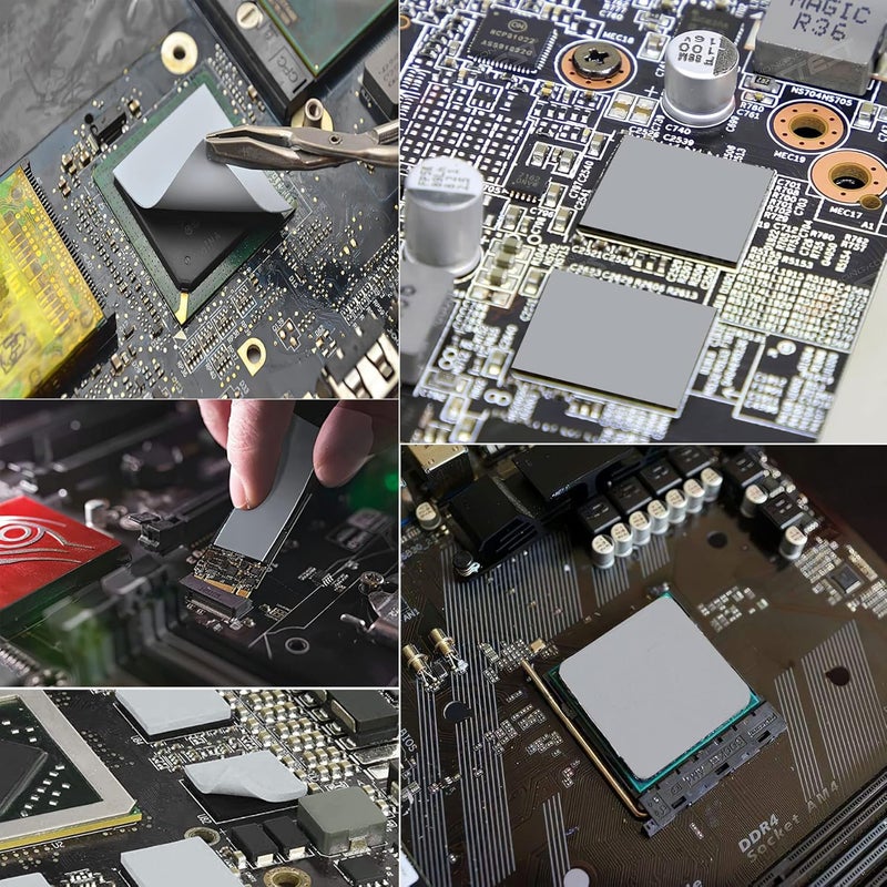 UCEC 30PCS Thermal Pads GPU, 2.6 x 0.8 Inch Reusable Silicone CPU Thermal Pad Conductive Cooling Pad, Excellent Heat Conduction for GPU CPU SSD Heatsink LED IC Chip Motor, 3 x 10 Pack - Image 5